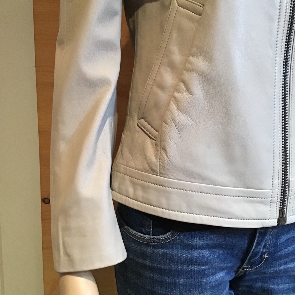 NWOT AUTHENTIC COACH SOFT LEATHER BOMBER NEUTRAL COLOR COAT - Picture 6 of 11